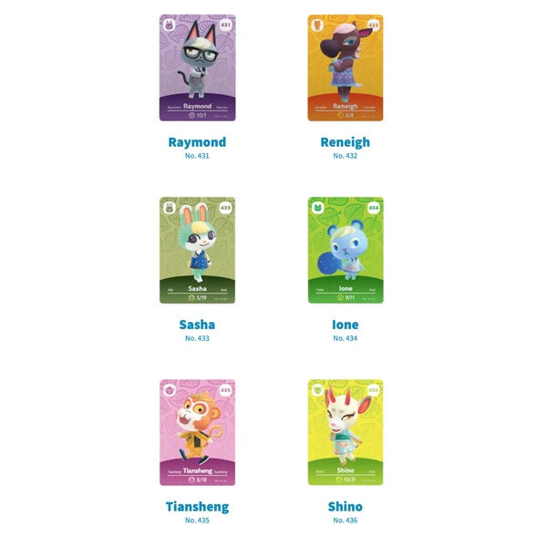 Bộ 5 thẻ bài trò chơi Animal Crossing Series 5 Amiibo