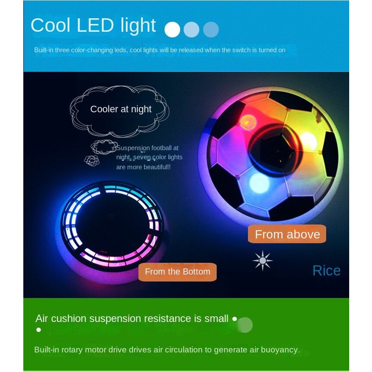 Quả Bóng Đá Nổi Có Đèn LED Nhiều Màu Sắc Viền Xốp Mềm Hỗ Trợ Luyện Tập Trong Nhà