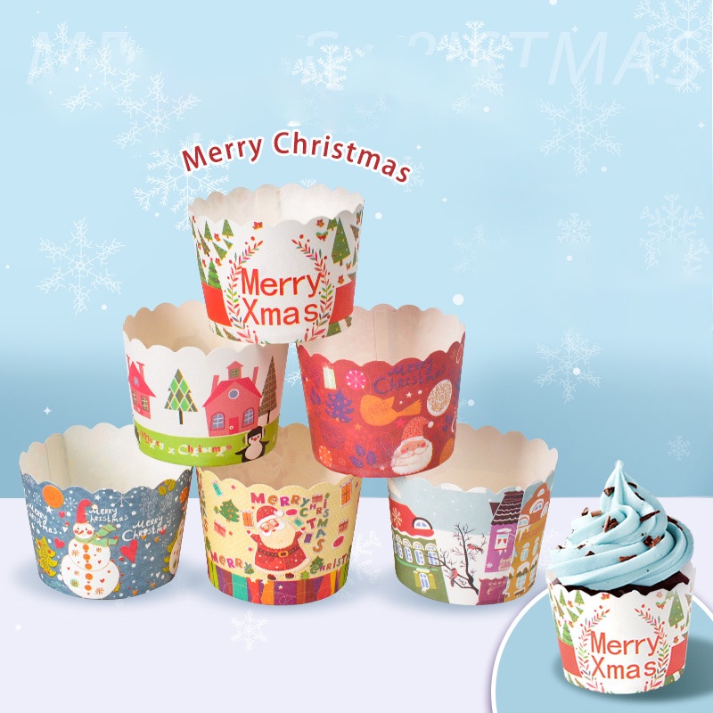 Set 50 cốc giấy đựng bánh cupcake tiện dụng