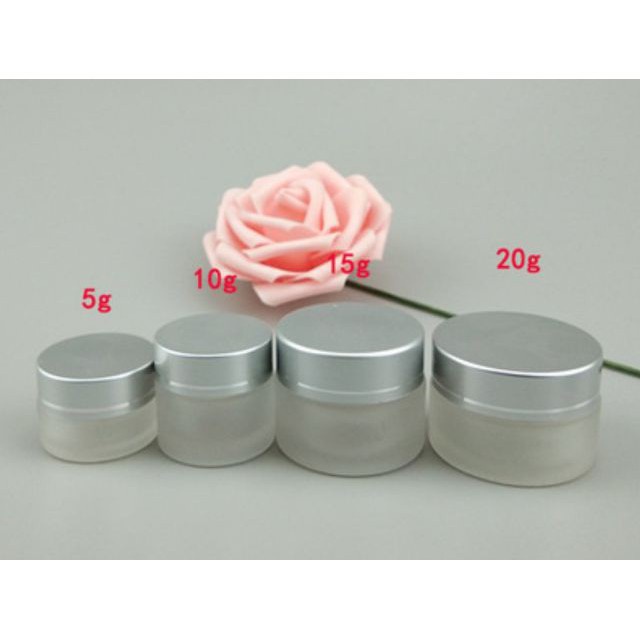 Hũ Chiết Mỹ Phẩm Thủy Tinh Nắp Bạc 30g/50g - Hũ đựng mỹ phẩm , phụ kiện du lịch