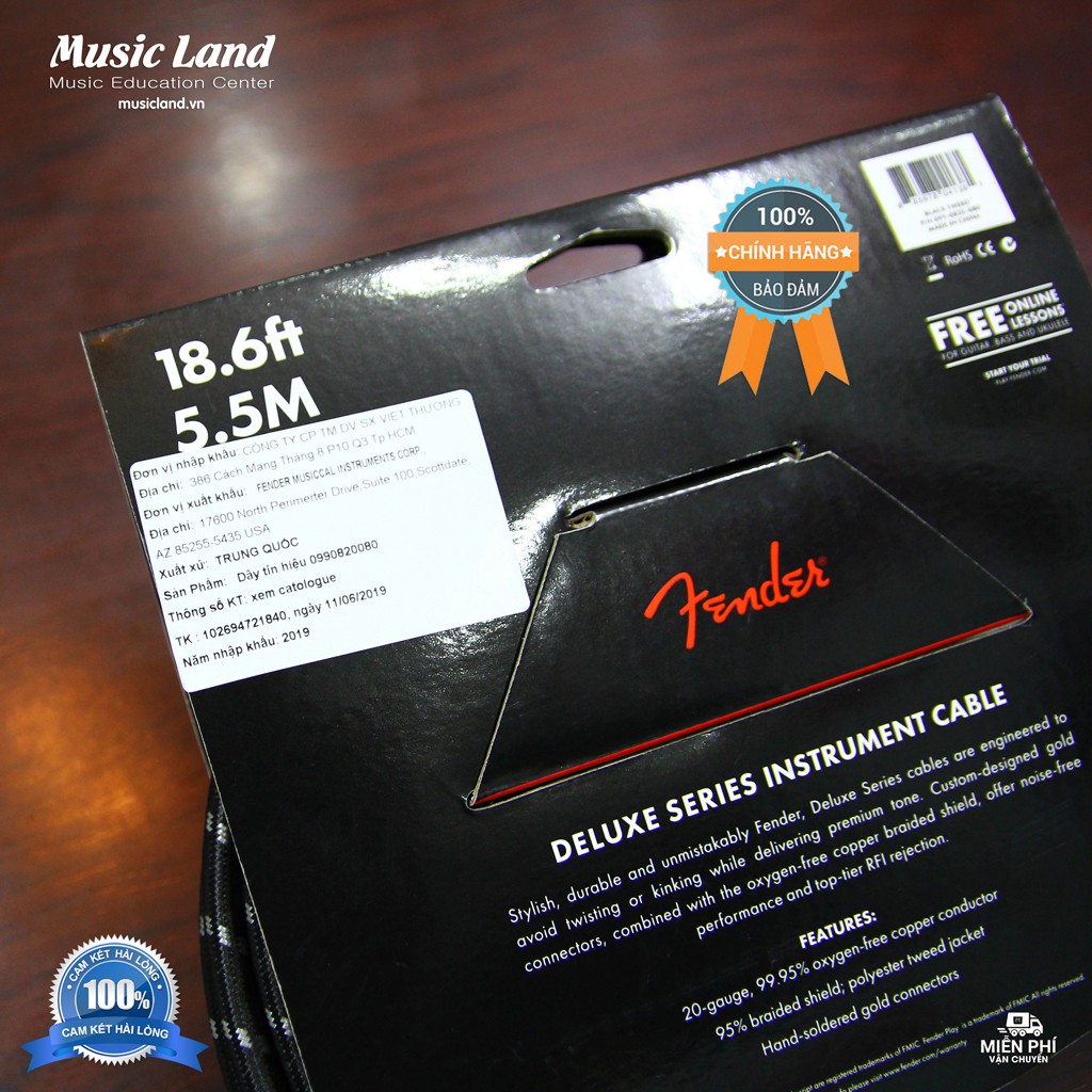 Dây Fender Deluxe Instrument Cable– 5.5M (chính hãng)