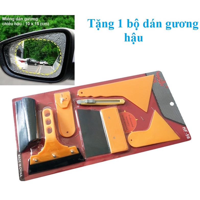 Bộ dụng cụ 7 món dùng dán Tem Decal xe Ô tô Xe Máy - Tặng 1 bộ dán gương hậu