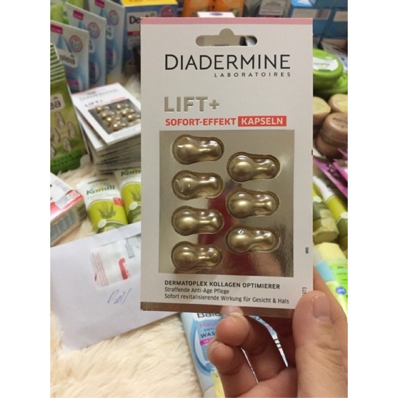 Serum Diadermine Đức, viên nang dưỡng da bổ sung collagen tươi làm trắng, chống lão dạng huyết thanh, hiệu quả tức thì