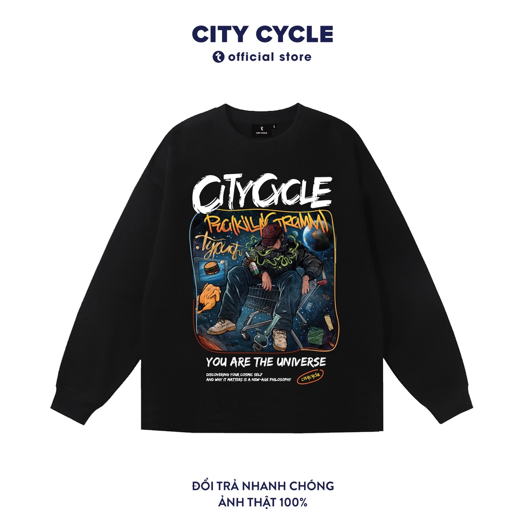 Áo thun dài tay Drunk Comic unisex City Cycle - áo phông oversize form rộng cotton in hình Local Brand