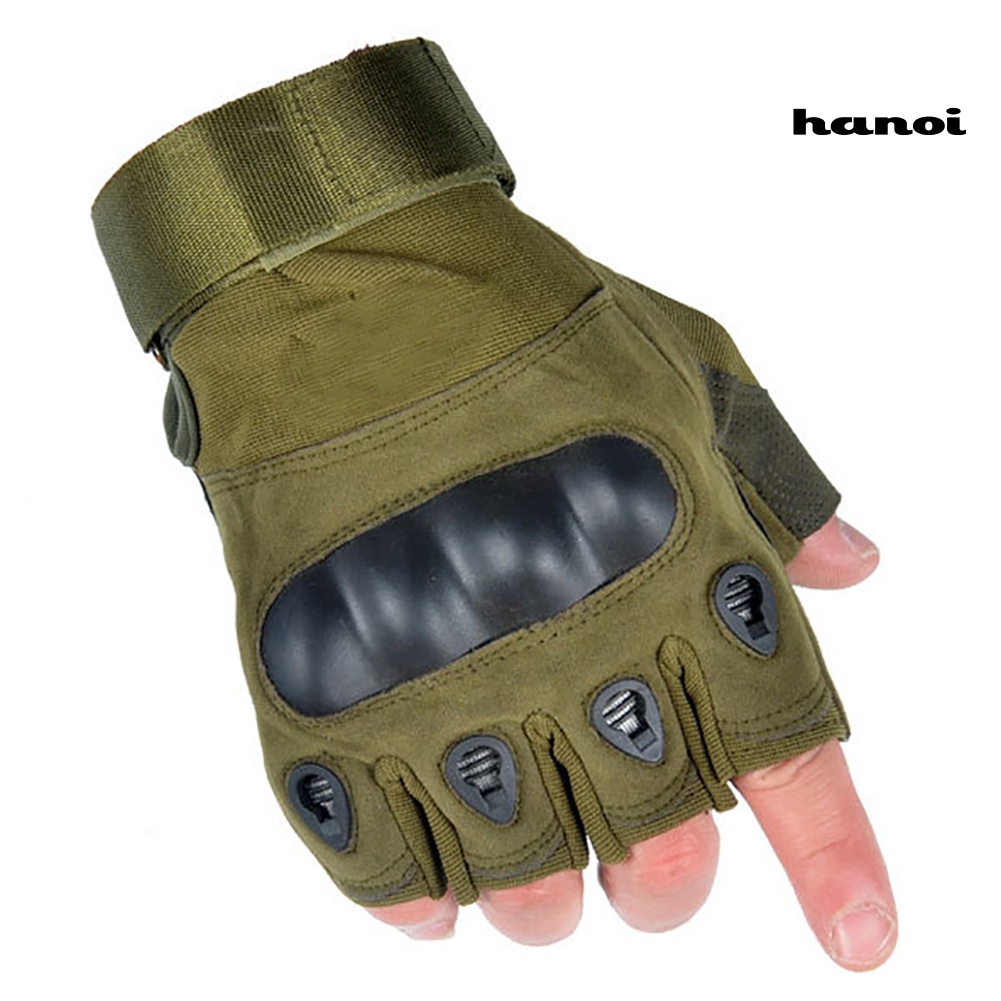 1 Đôi Găng Tay Nửa Ngón Thoáng Khí Chống Trượt Phong Cách Quân Đội