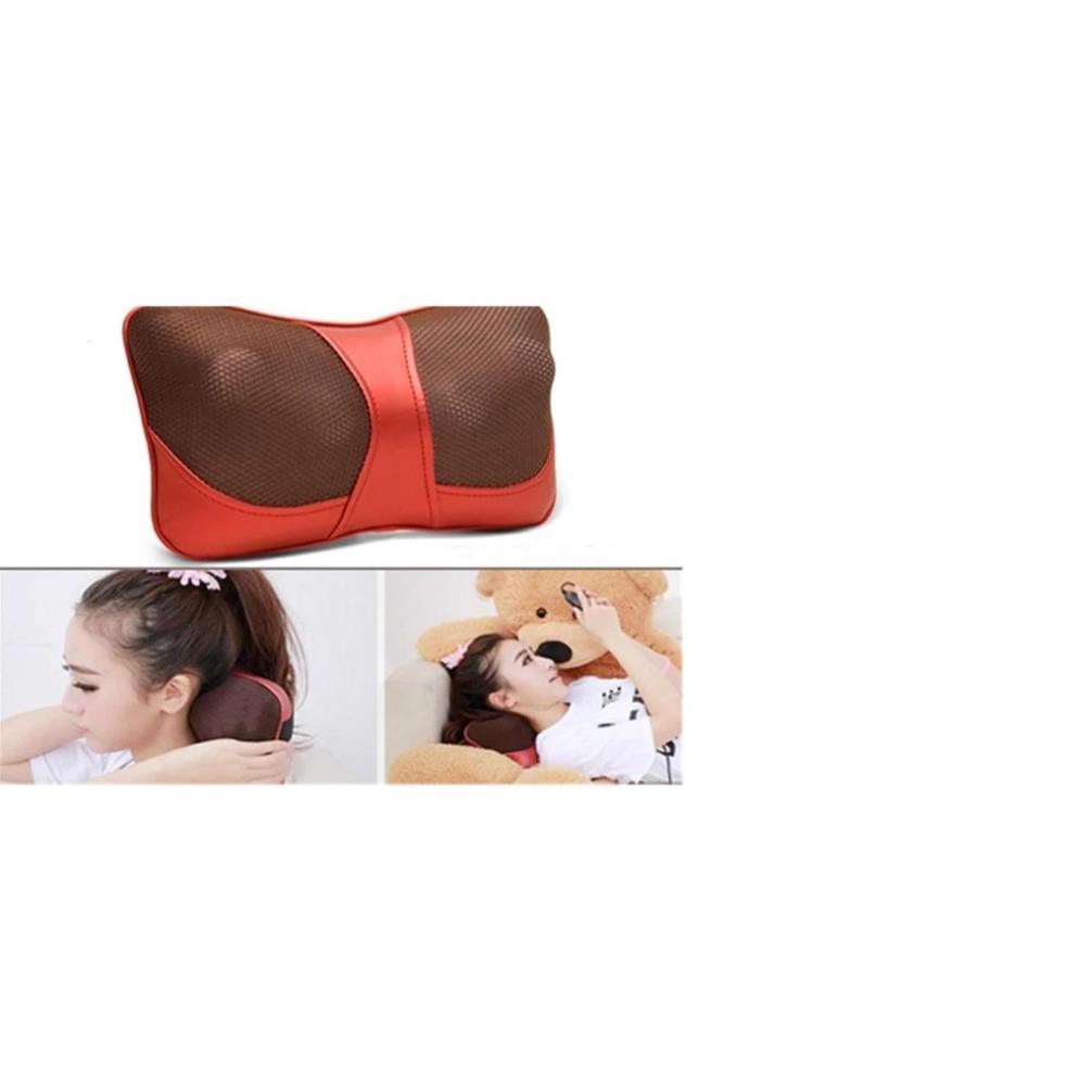 GỐI MASSAGE HỒNG NGOẠI MAGIC PILLOW PL818 Đỏ 6 bi