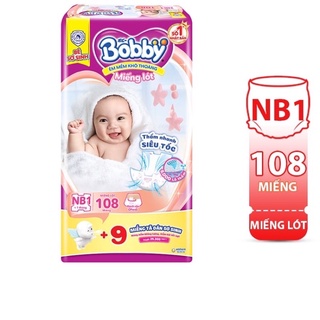 Miếng lót bobby newborn 1 108 miếng - tặng kèm 9 miếng tả dán