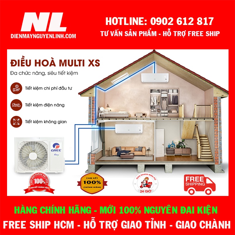 Máy Lạnh MULTI GREE XS 2 dàn lạnh