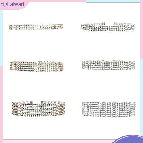 Vòng cổ choker đính đá pha lê nhân tạo lấp lánh sang trọng quý phái dành cho nữ