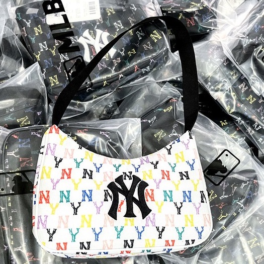 [FREESHIP] TÚI KẸP MLB MONOGRAM CHẤT VẢI POLYESTE HÀN QUỐC CAO CẤP, TÚI THỜI TRANG MÃ MLB2B80 MÀU ĐEN TRẮNG