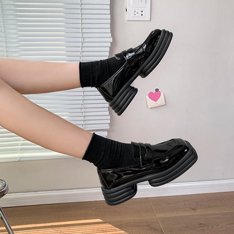 Giày Da Đế Dày Phong Cách Anh Quốc Thời Trang Cho Nữ