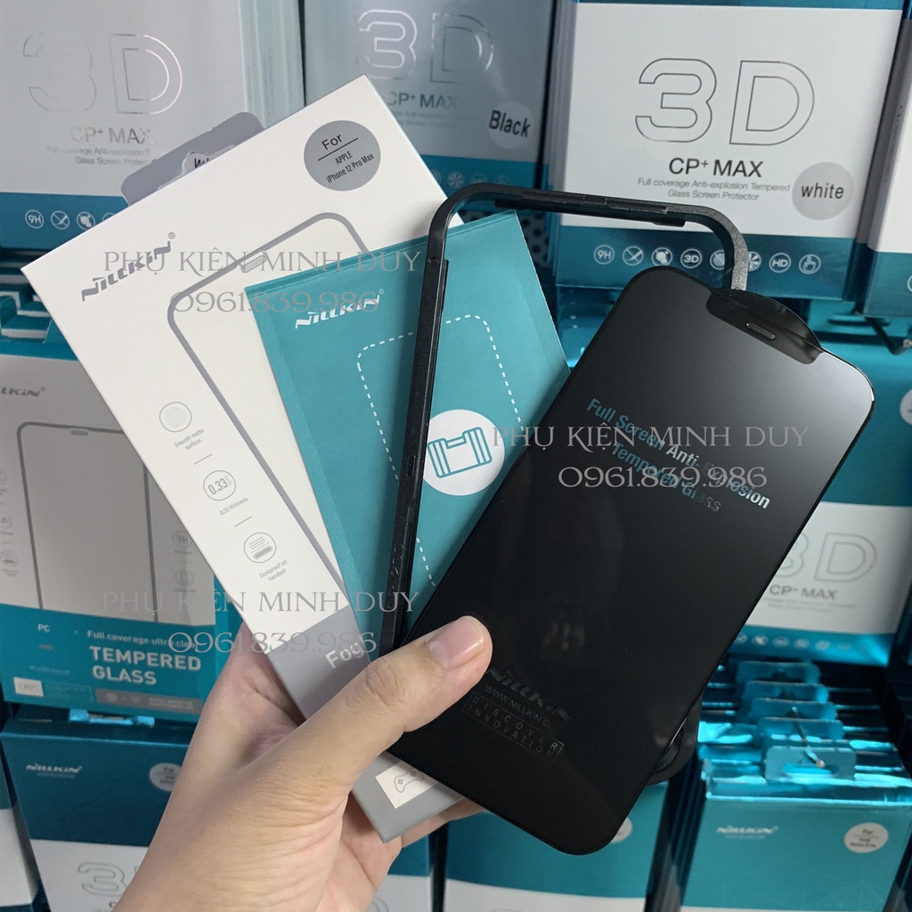 Kính cường lực chống vân tay, chống bụi màng loa Nillkin FogMirror cho Iphone 12