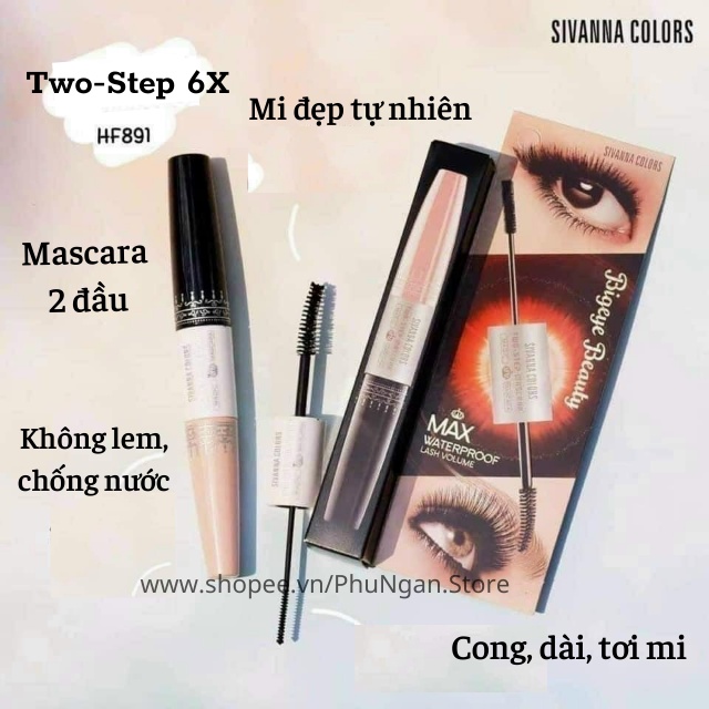 [Chuẩn Thái]Mascara Nongchat/Maybelline Hyper Curl/Sivanna Colors 5x/Two-Step 6x chuốt mi dài dày cong không lem