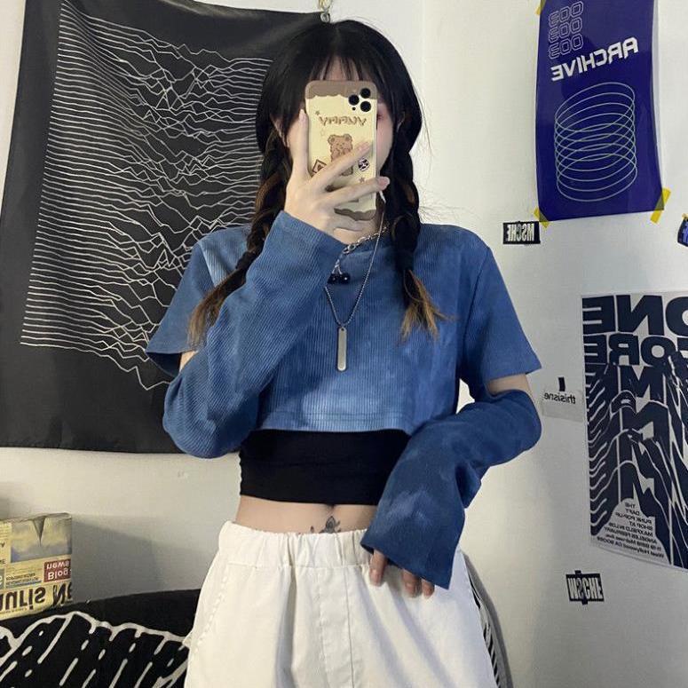 Set Áo Croptop Hai Dây Và Quần Short Thời Trang Thu Đông Xinh Xắn Cho Nữ