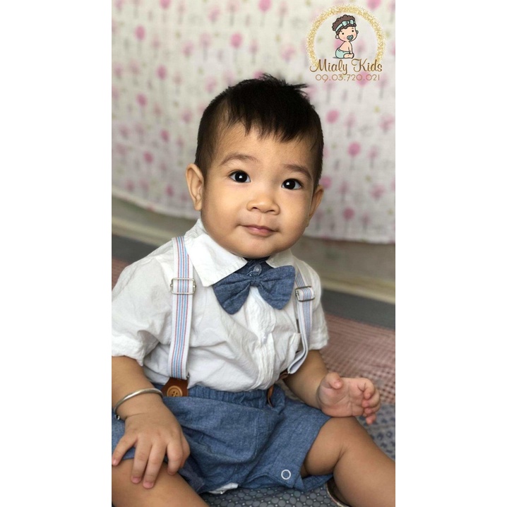 Quần áo trẻ em Mialy kids, Set yếm công tử cho bé trai mặc đầy tháng, thôi nôi, đi tiệc (3-15kg) - Vải mềm mại, thoáng