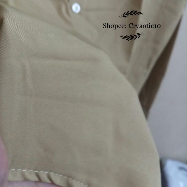 [Kèm hình thật] Áo sơ mi màu tan kem cà phê sữa siêu yêu unisex