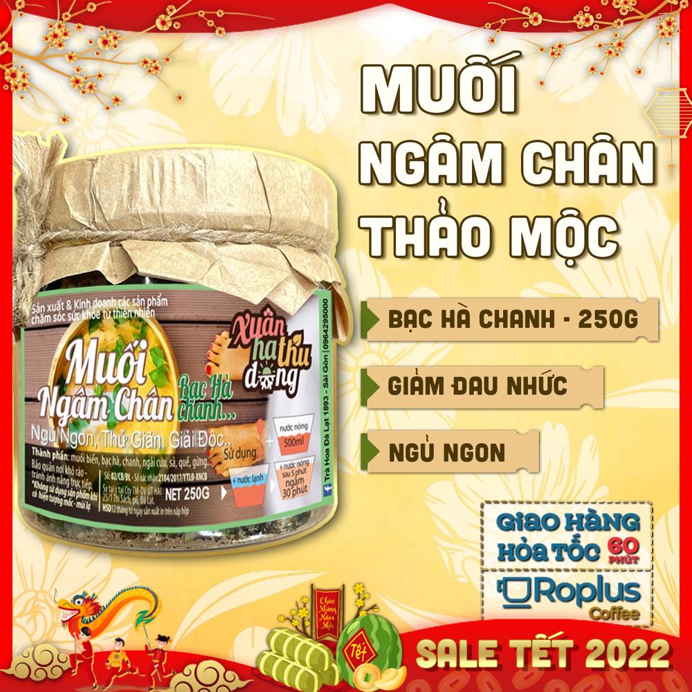 Muối ngâm chân thảo mộc, bạc hà chanh Đà Lạt 1893 thanh mát, khử mùi, gót chân mềm mại.