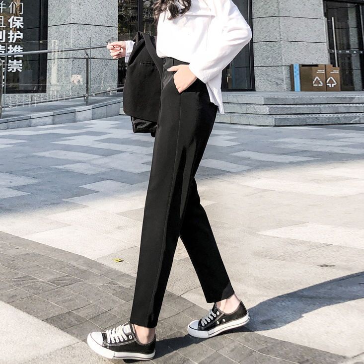 Quần tây ZHELIHANGFEI ống suông rộng lưng cao thời trang thanh lịch dành cho nữ