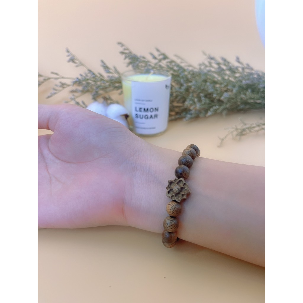 Vòng Tay Trầm Hương Kỳ Gia Tự Nhiên 100% 8li 21 Hạt Charm Phong Thủy