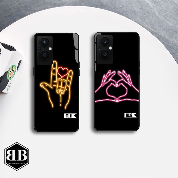 ỐP lưng kính cường lực OPPO RENO 7Z 5G    trái tim lấp lánh