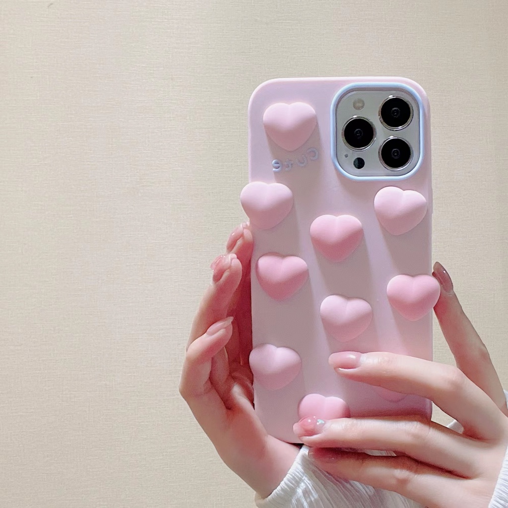 Ốp Điện Thoại tpu silicone Mềm Họa Tiết Trái Tim 3d Cho Iphone 12 pro max 11 pro max xs max xr x 13promax