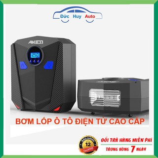 Bơm lốp ô tô - bơm xe ô tô - aikesi điện tử đèn led tích hợp đèn pin cắm tẩu 12v có tự ngắt