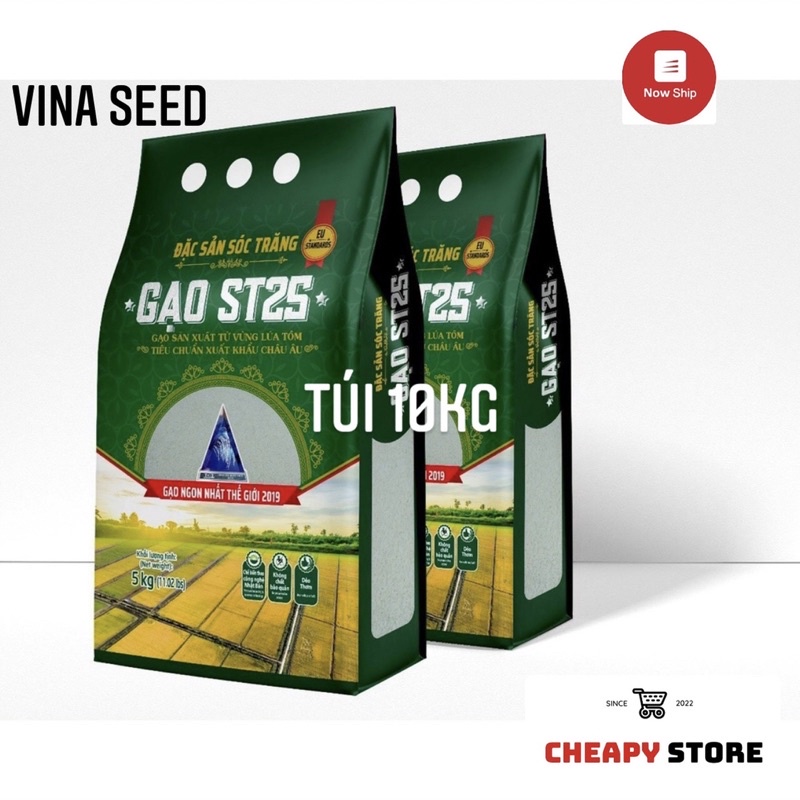 Gạo ST25 đặc sản Sóc Trăng túi 10KG chính hãng VINASEED