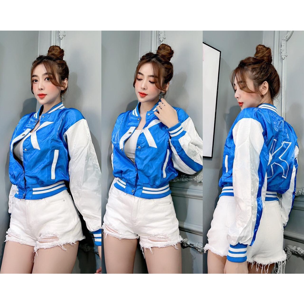 Mẫu Áo Khoác Thêu K Chất Liệu Phi Xà Cừ Cao Cấp Áo Khoát Bomber Cá Tính Phối Tay Tinh Tế Đi Nắng Và Chống Tia UV Cực Tốt