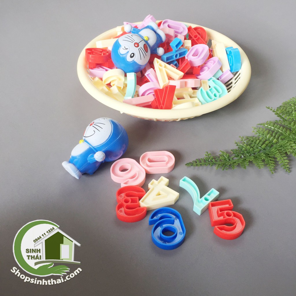 Bộ số từ 0 đến 10 bằng nhựa cho bé làm quen với các con số tập đếm có rổ đựng