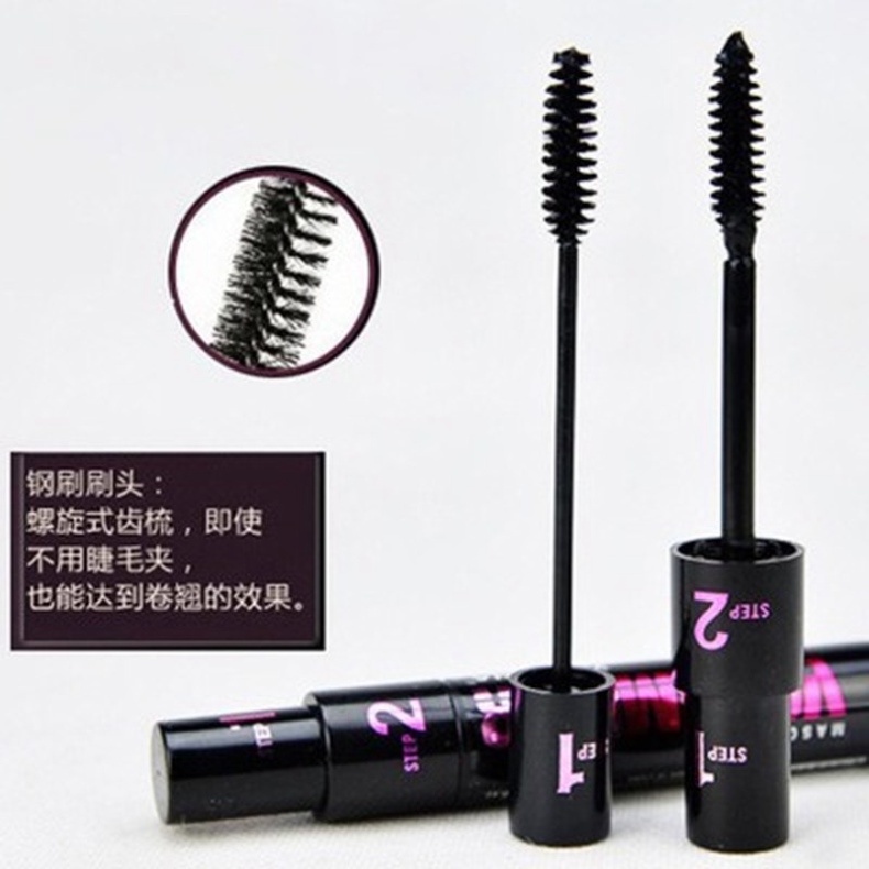 Set 1+2 mascara Hai Trong Một Làm Dày  Dài Cong Lông Mi Kháng Nước Chống Mồ Hôi Mascara 63