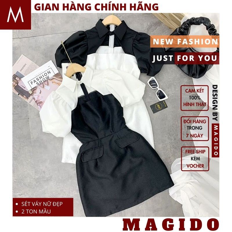 (QUÀ TẶNG LÀ SỮA TẮM NHA ) đầm nữ 💚đầm dự tiệc -váy body nữ phối mầu sang trọng dáng thắt eo xoè cực xinh, MAGIDO | BigBuy360 - bigbuy360.vn