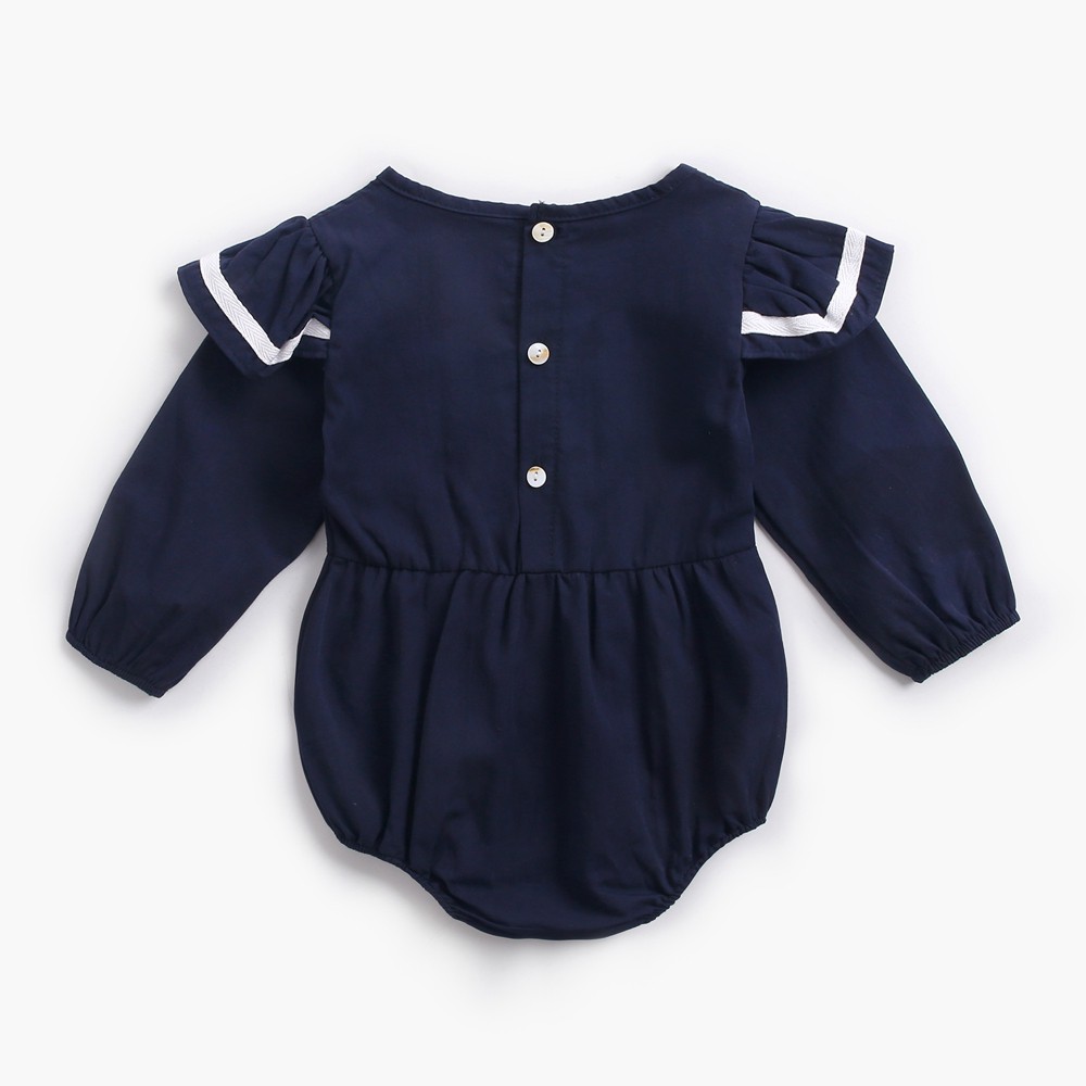 Áo Liền Quần Sanlutoz Tay Dài Màu Navy Làm Bằng Cotton Dành Cho Bé