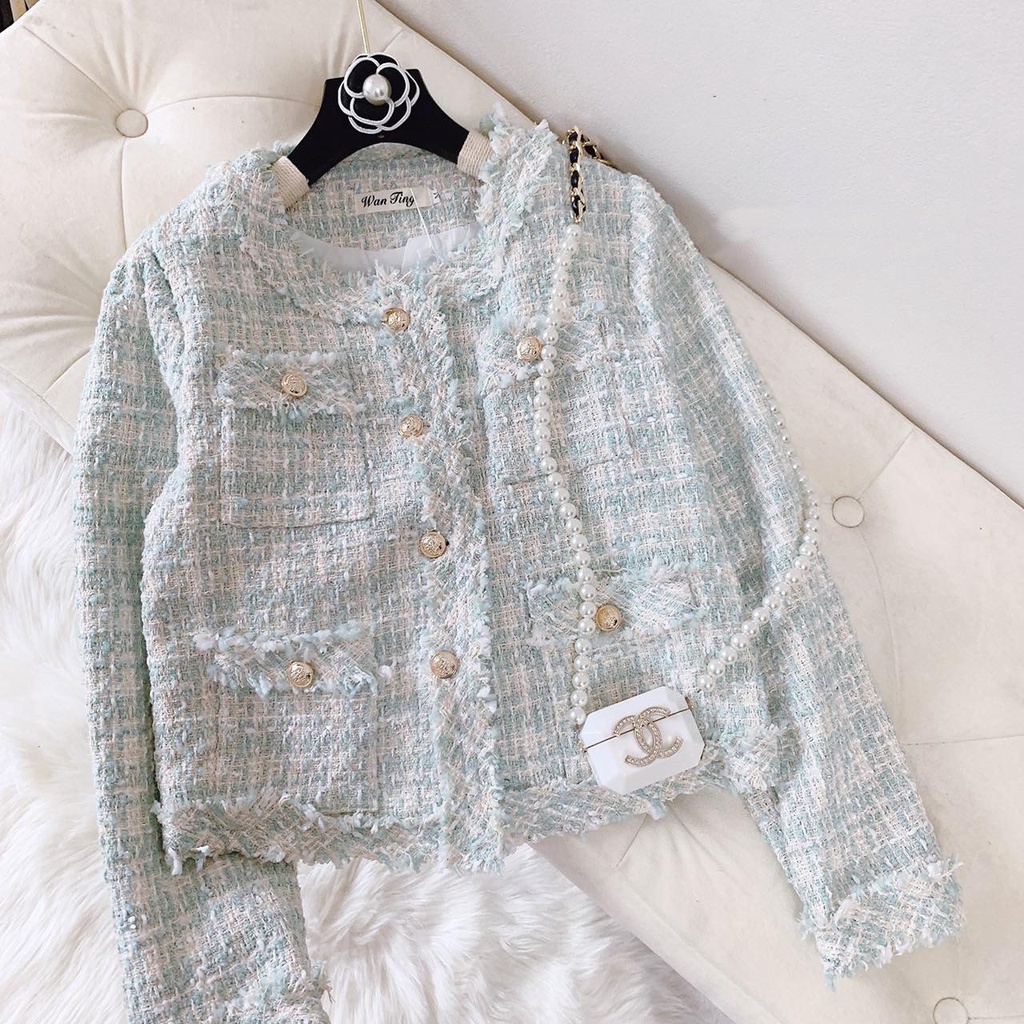 Áo Dạ Tweed Dáng Ngắn Phong Cách Hàn Quốc Chamia | BigBuy360 - bigbuy360.vn