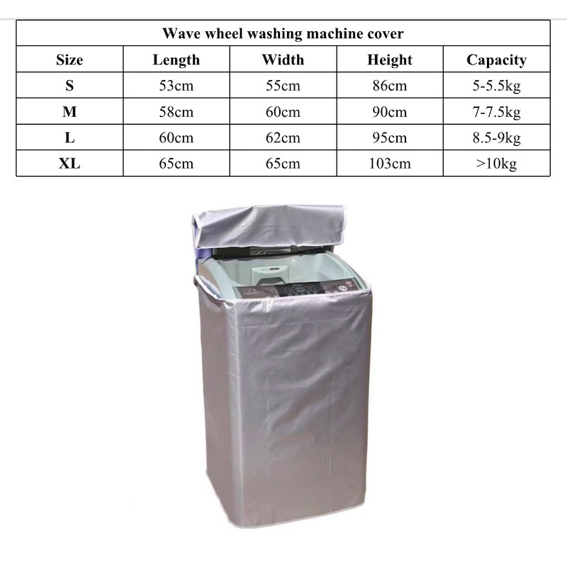 Vỏ Bọc Máy Giặt Chống Nước Chống Bụi Chống Nắng Màu Bạc Cơ Bản