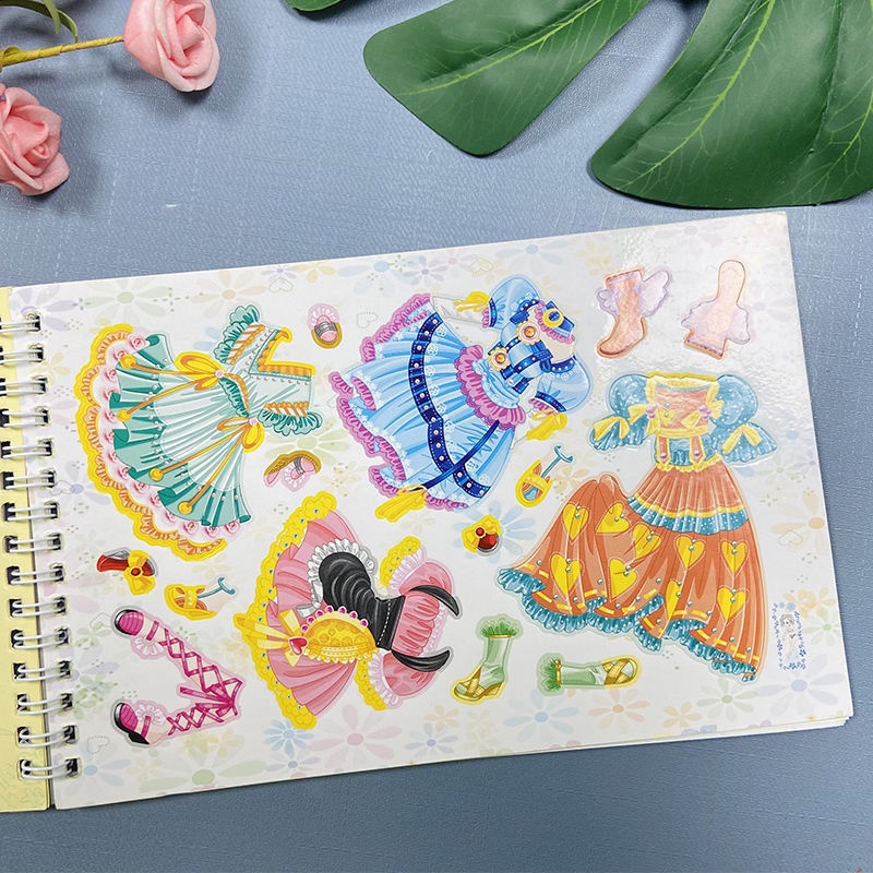 Miếng Dán Hình Công Chúa Mặc Đầm Ba Chiều Dễ Thương Cho Bé Gái