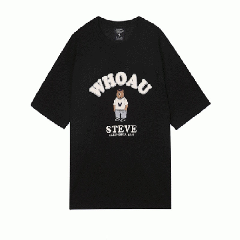 Áo Thun Tay Ngắn Cổ Tròn In Hình Gấu Dễ Thương Thời Trang Mùa Hè Cho Nam Và Nữ