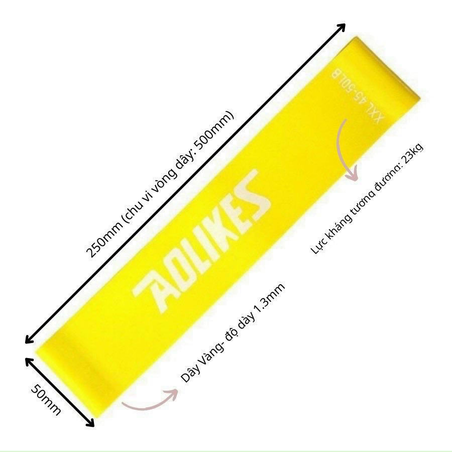 Dây kháng lực miniband tập gym chân mông tay đùi cao su đàn hồi (set 6 Màu )