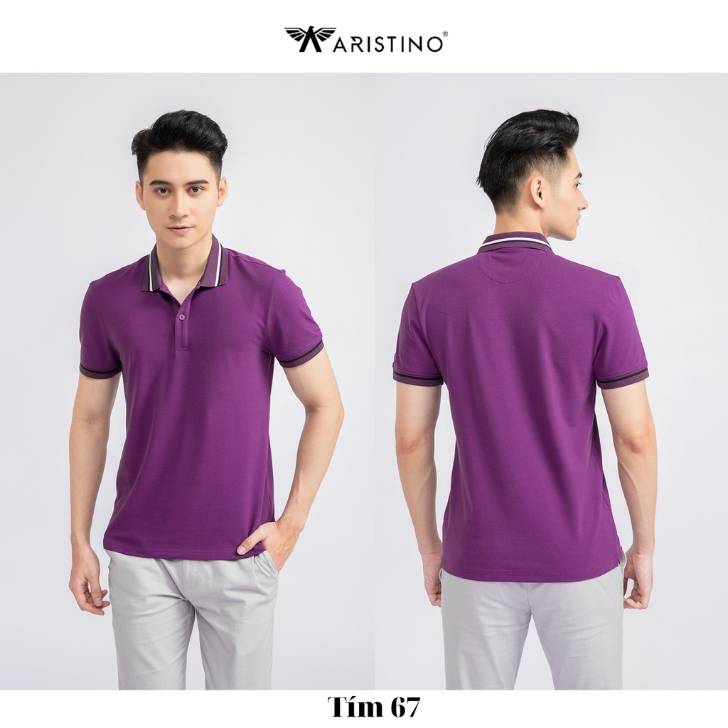 Áo Polo, Thun Nam ARISTINO Nhiều Màu Cao Cấp, Phối Line Viền Cổ, Tay - APS037S1