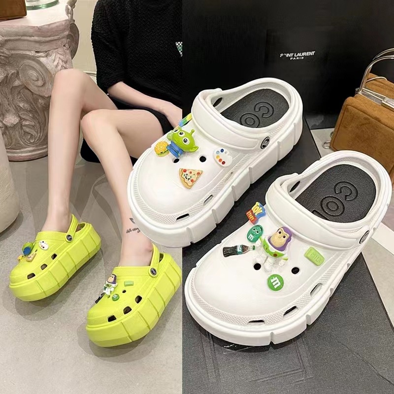 Dép Cross nữ đế 5cm siêu nhẹ kèm Sticker dễ thương - dép nữ hot trend hót của năm