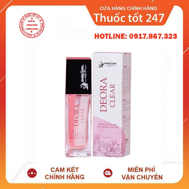 [Chính hãng] Xịt khử mùi hôi nách Deora Clear - Quyên Lara [ 50ml ] Khử mùi hôi nách Nặng, nhẹ, lâu năm đều khử được hết
