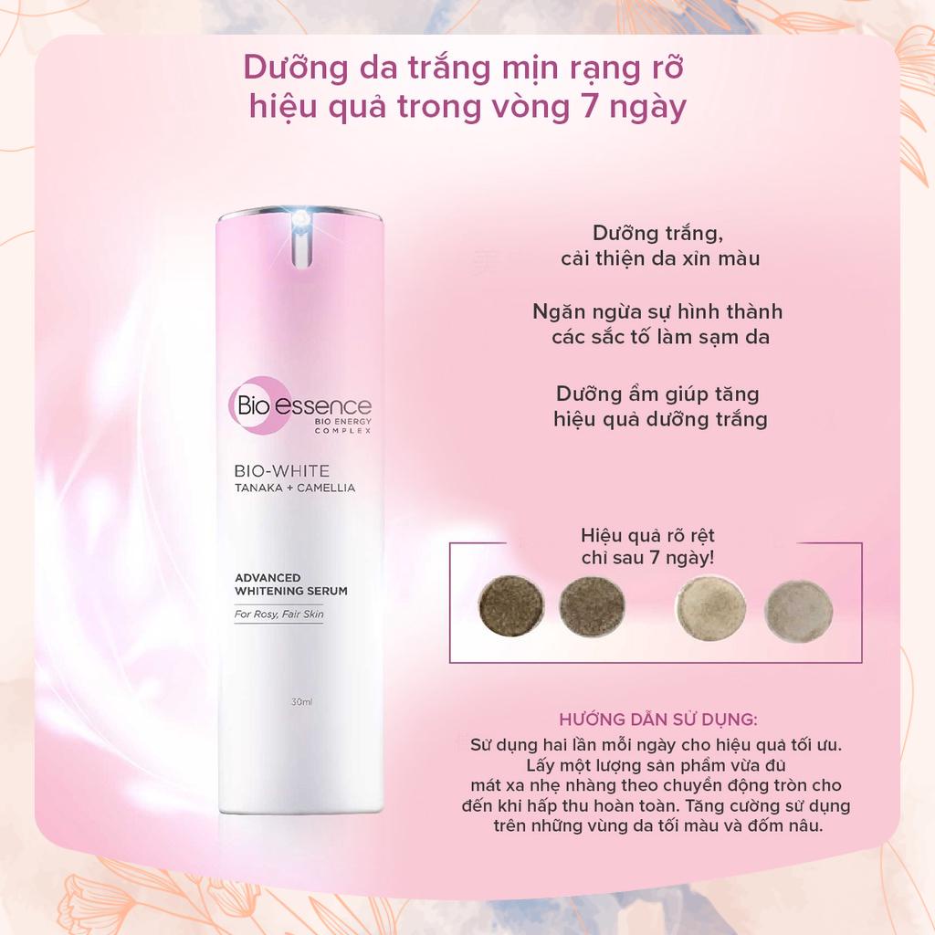 Tinh chất Bio-Essence Bio-White Serum dưỡng trắng chuyên sâu trắng hồng chiết xuất Tanaka &amp; Camellia 30ml