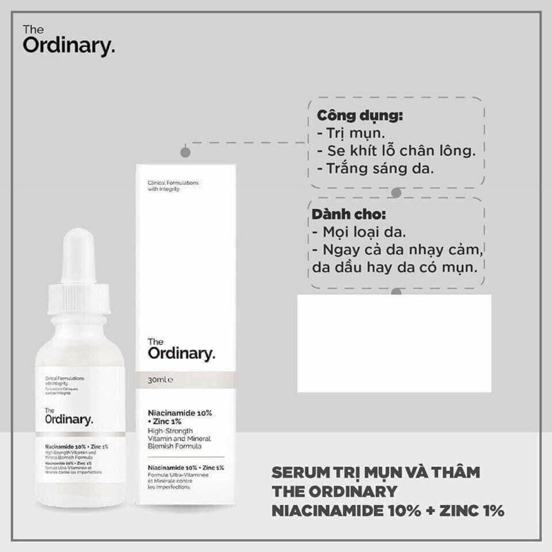 Serum The Ordinary BÁN CHẠY NHẤT  - Zinc 1%, B5, Caffeine, AHA, Alpha, Glucoside HÀNG CHÍNH HÃNG 2021