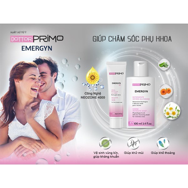 Gel Rửa Phụ Khoa DottorPrimo Emergyn 100ML - Dung Dịch Vệ Sinh Phụ Nữ Giúp Kháng Khuẩn, Kháng Nấm - cvspharmacy