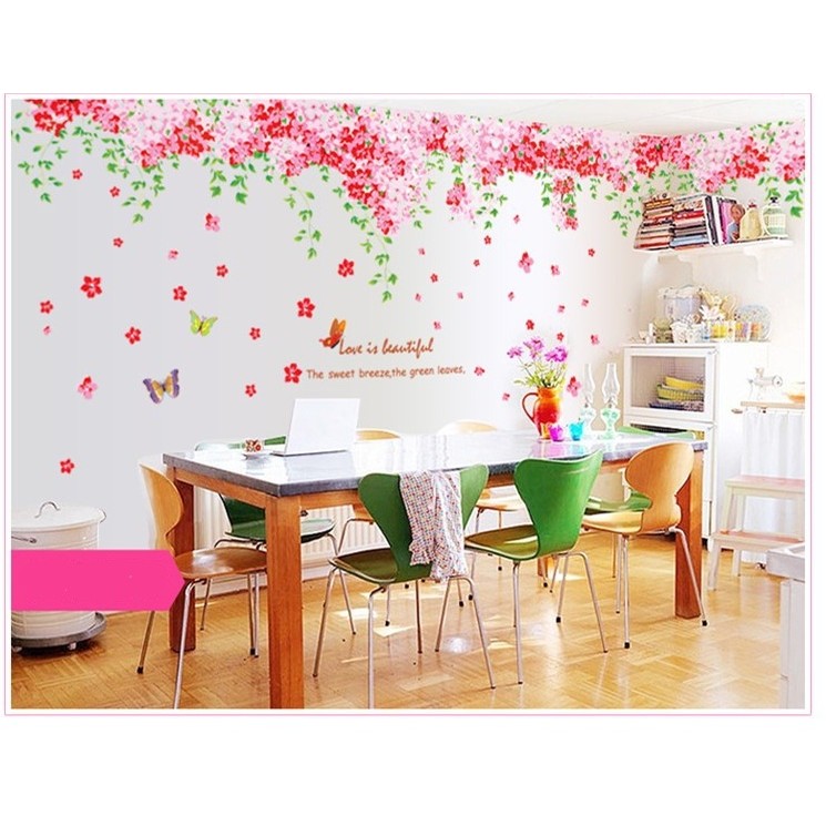 Decal dán tường Giàn đào hạnh phúc