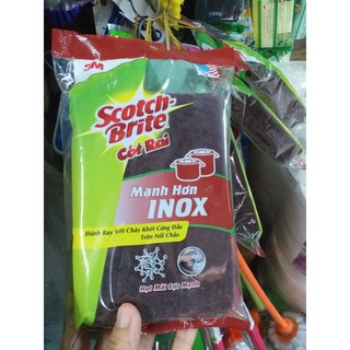Gói 4 Miếng Chữ Nhật Cước cọ rửa Scotch Brite Mạnh hơn inox (10x15cm)