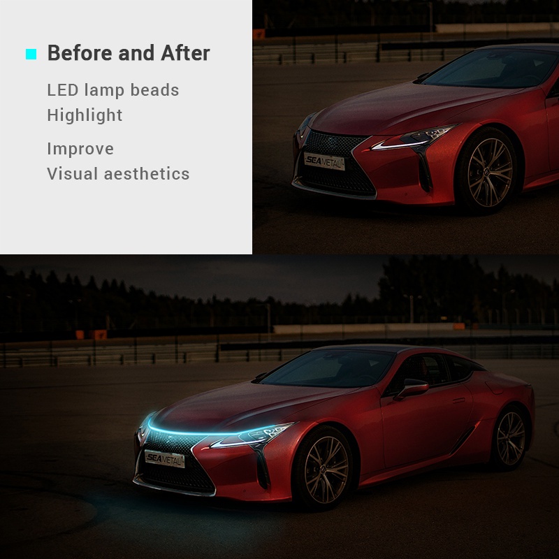 Dây đèn LED SEAMETAL 12V DRL chống thấm nước trang trí vỏ đèn xe hơi tiện dụng