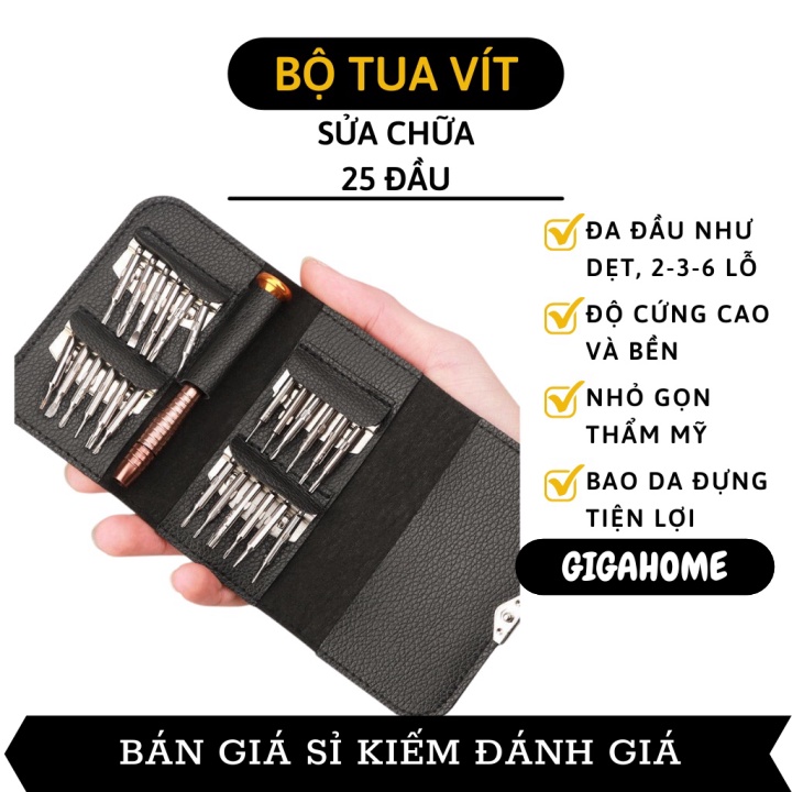 Tua vít   GIÁ VỐN  Bộ tua vít ví da sửa chữa đồ điện tử 25 đầu nhỏ gọn, dễ sử dụng - Dụng cụ sữa chữa 6720