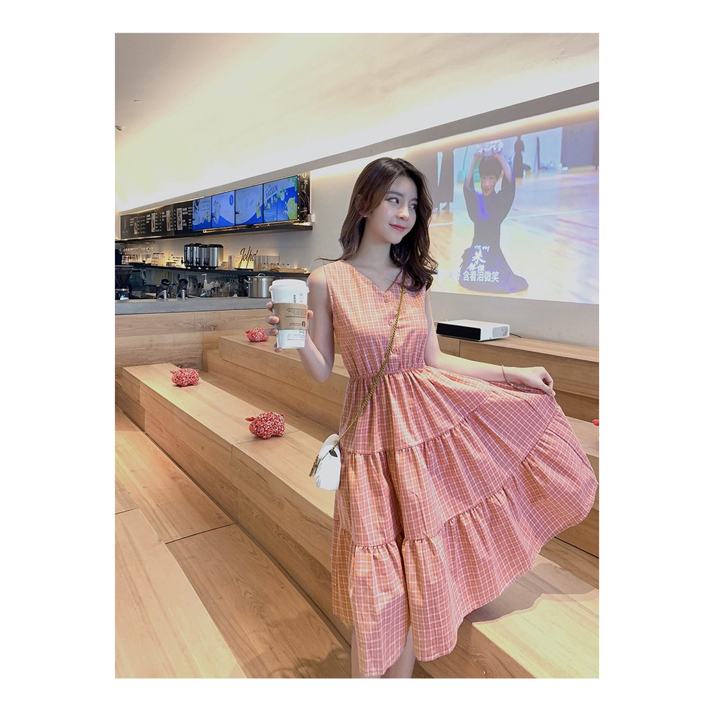 Đầm caro trẻ trung dáng xòe SP.01507