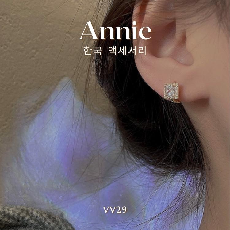 Bông tai bạc zircon cao cấp phong cách hiện đại sang trọng ANNIE