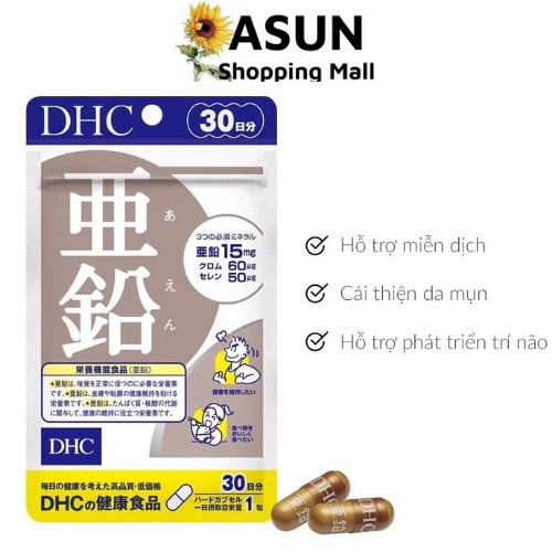 Viên Uống DHC Zinc Bổ Sung Kẽm Nhật Bản Hỗ Trợ Duy Trì Sức Khỏe, Giảm Mệt Mỏi